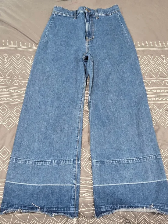 Veronica Beard Grant Wide Leg Cropped Jeans Size 28 - Picture 5 of 9